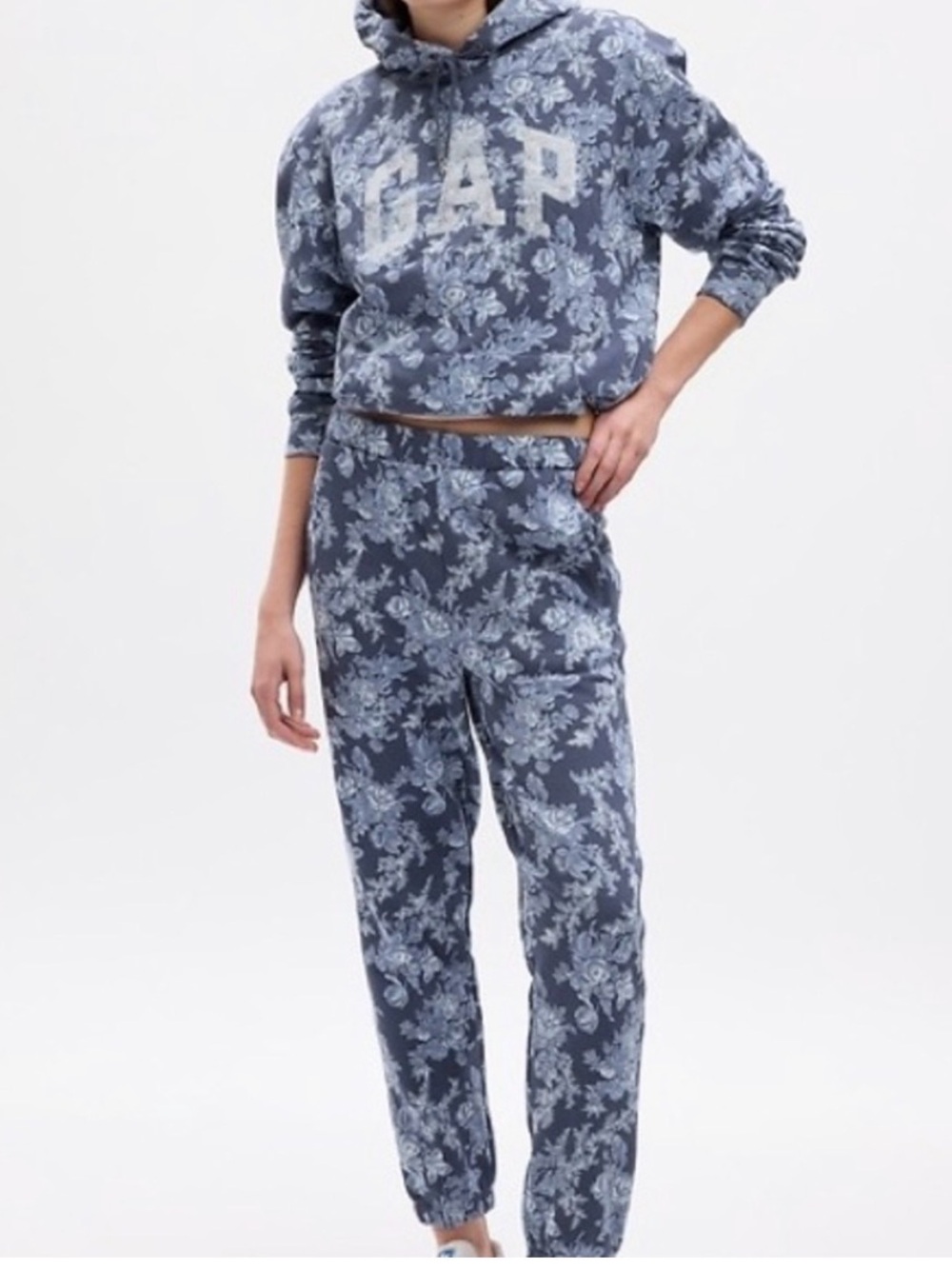 GAP Love Shack Fancy Collab Navy Blue Floral Track Joggers